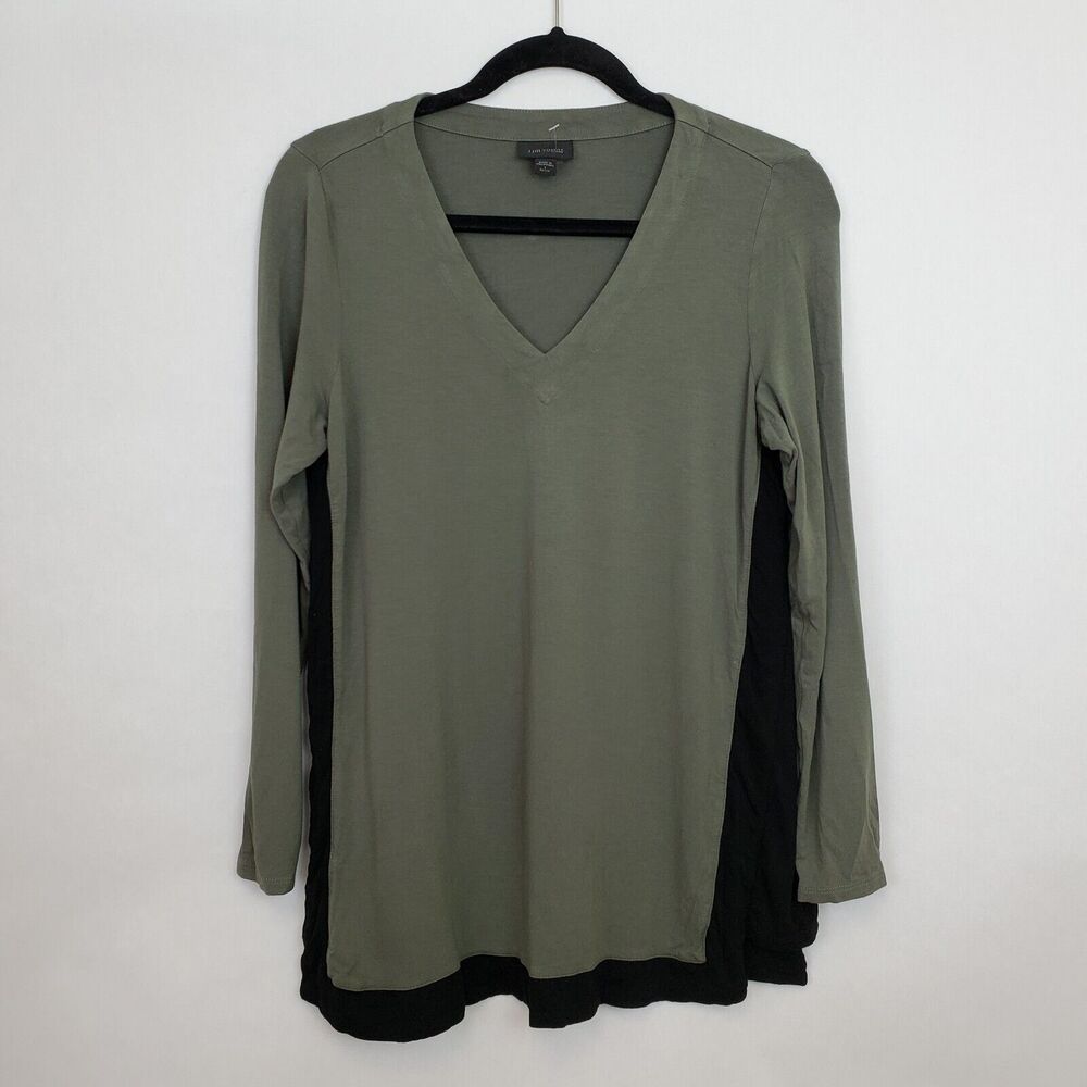 J. Jill Top Womens Small Petite Wearever Collection Tunic V-Neck Color Block